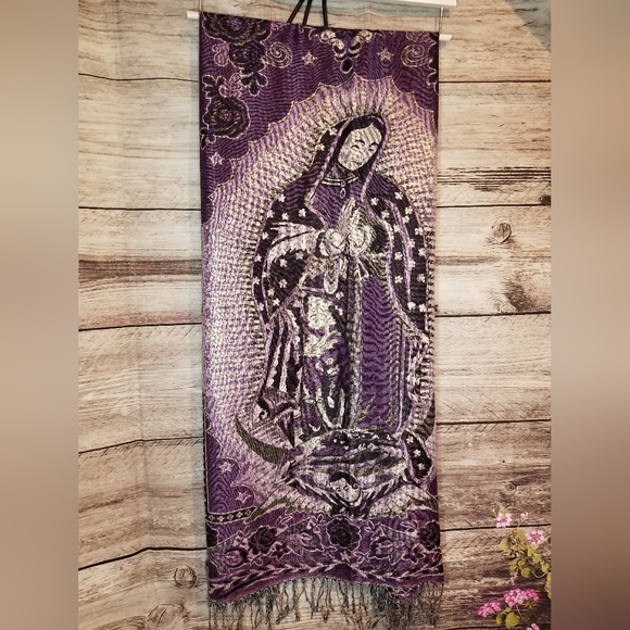 Purple Virgen de Guadalupe Scarf - Picture 5 of 5